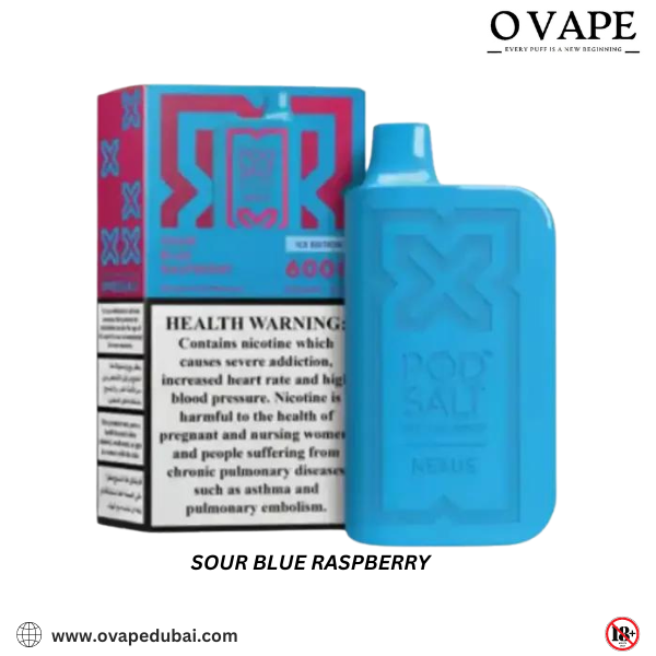 Sour Blue Raspberry Nexus 6000 Puffs Pod Salt in Dubai, UAE